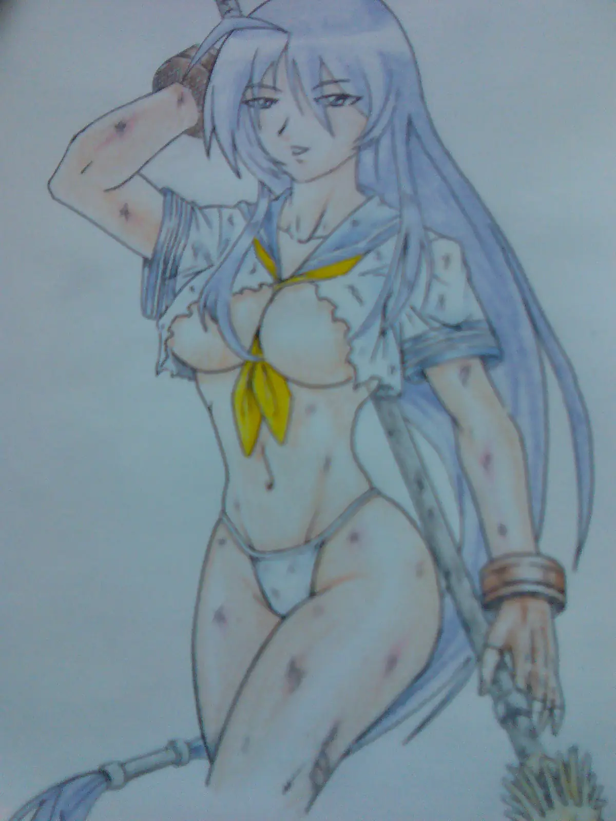 dibujando a Kanu de ikkitousen !!(y black cannary)