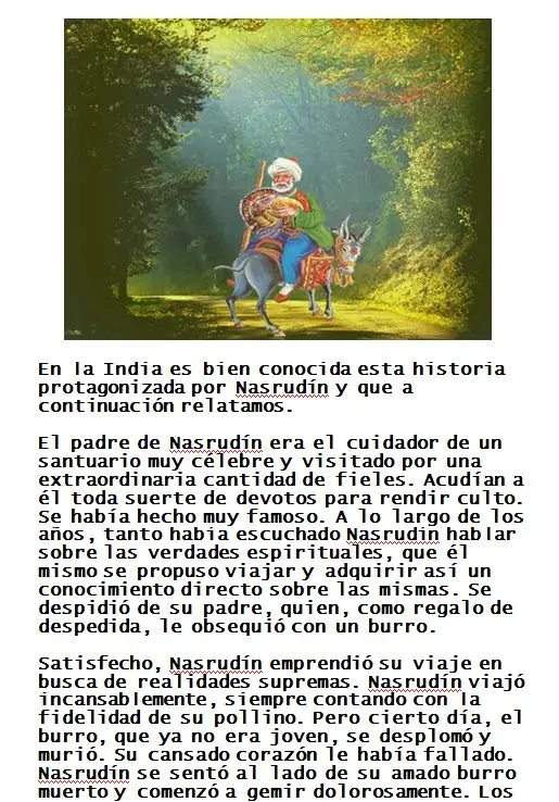 El santuario de Nasrudin. Cuento.