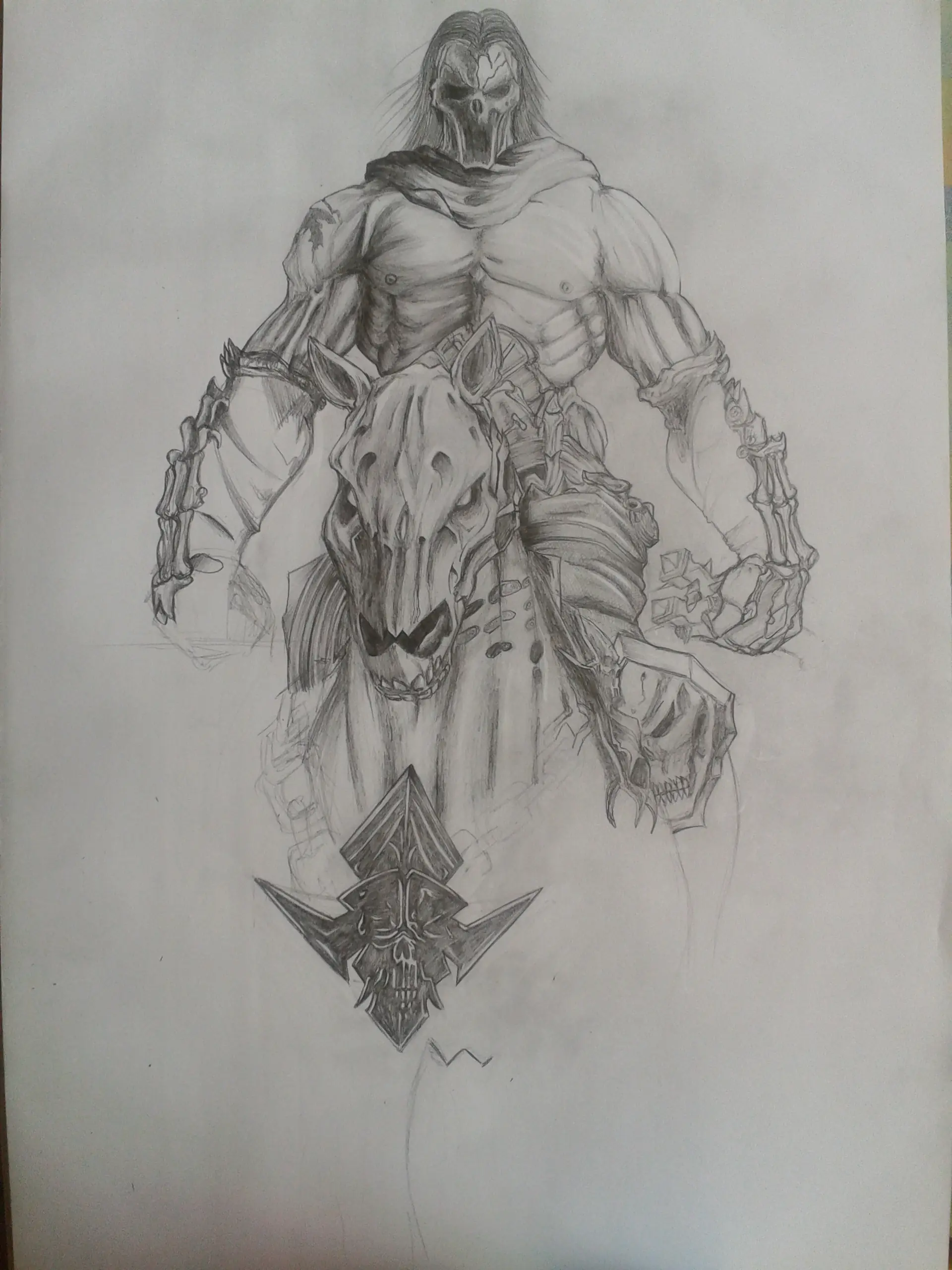 dibujando a muerte y a guerra darksiders(hecho por mi)