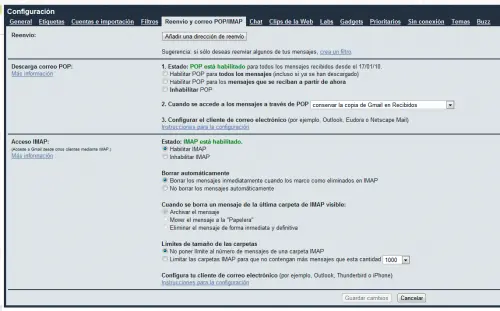 Configurar el cliente de correo Thunderbird para Gmail