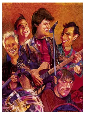 caricaturas de bandas y solistas