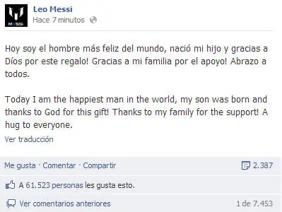 "Soy el hombre más feliz del mundo, nació mi hijo&quo