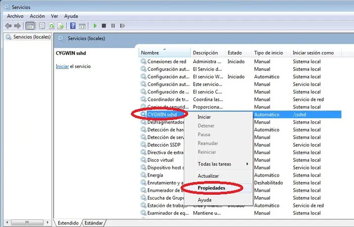 Configuracion de OpenSSH en Windows 7 (SSH Cygwin + Putty)