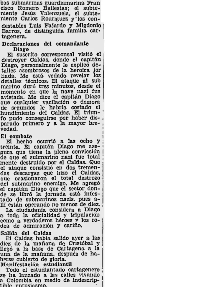 La Armada de la República de Colombia vs. la Kriegsmarine