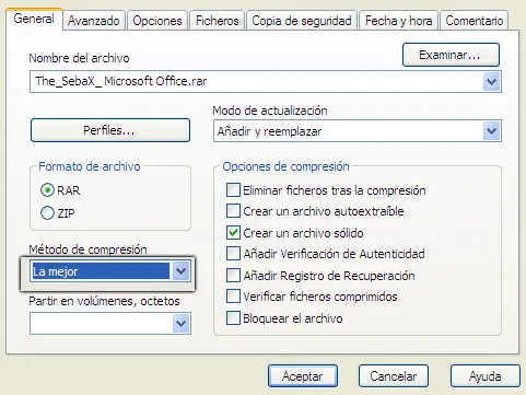 supercomprimir archivos