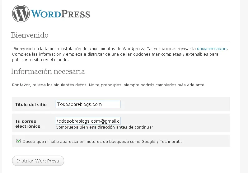Instala wordpress de una manera fácil