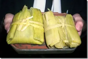 Plato norteño: humita en chala...