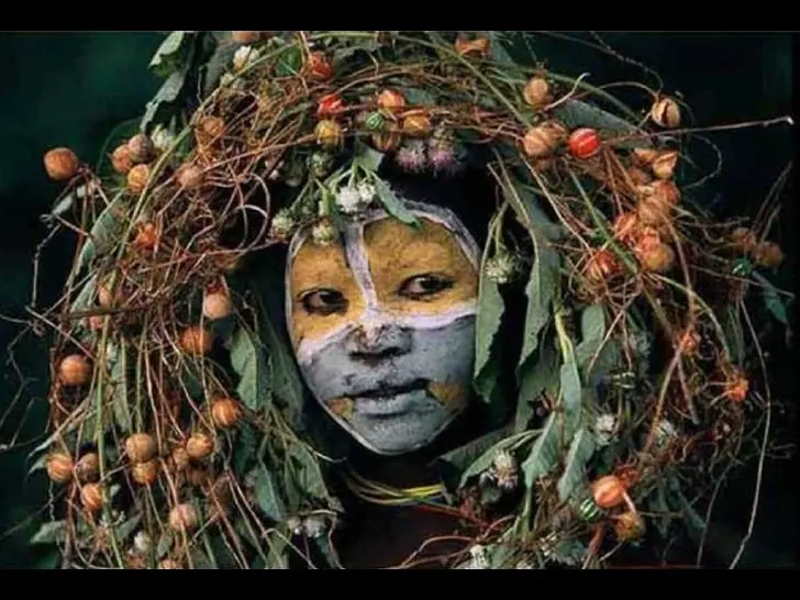 Tribu africana, arte pintura corporal