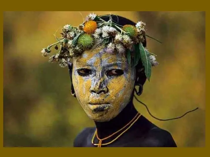 Tribu africana, arte pintura corporal
