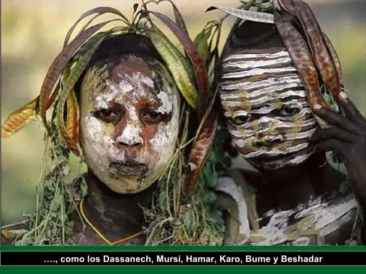 Tribu africana, arte pintura corporal