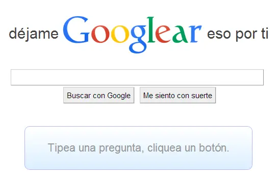 Página latina del chiste de Google