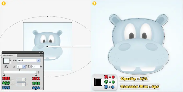 Tutorial Adobe Illustrator - Crear la cara de un Hipopotamo