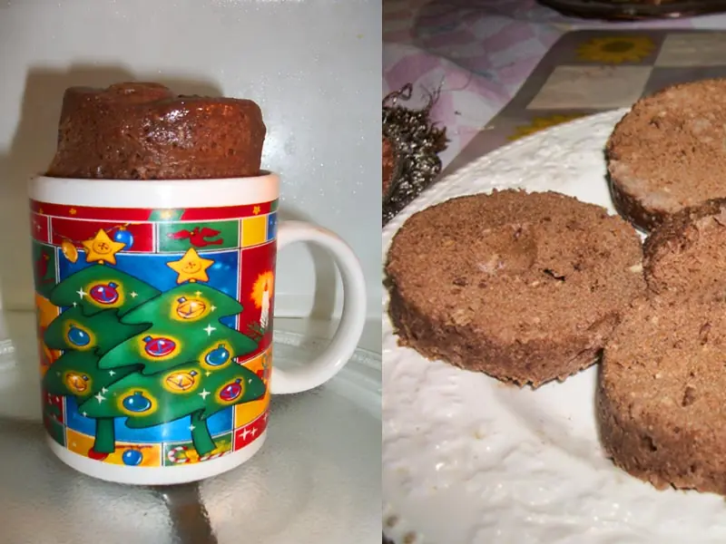 Bizcocho de chocolate en una taza y en 2 minutos