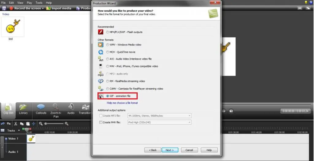 Hacer un gif con Camtasia
