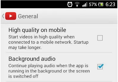Android - Añade YouTube reproducción de audio en 2do plano