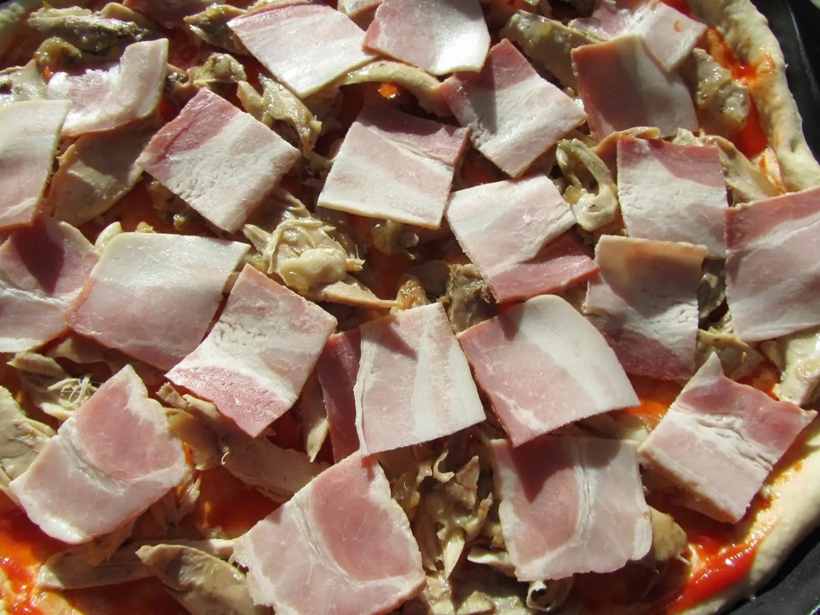 Pizza de pollo asado