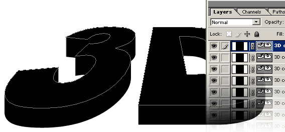 efecto texto 3d