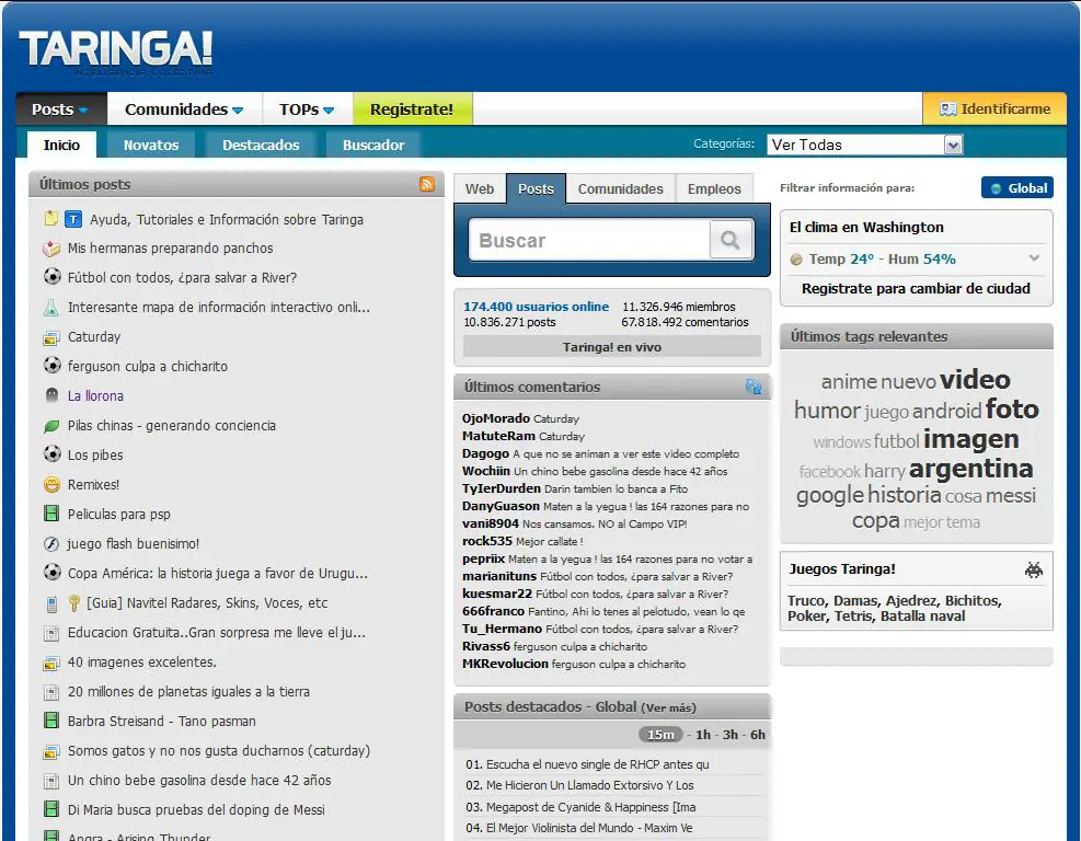 Estadisticas y curiosidades de taringa! [2012]