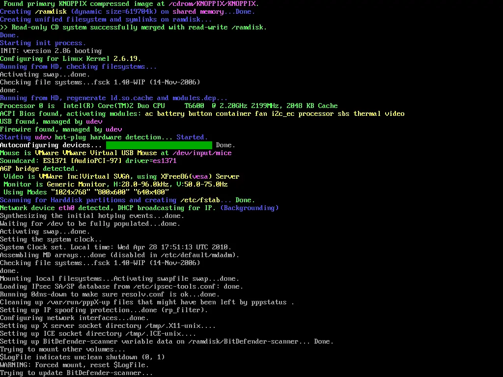 BitDefender livecd (knoppix) para desinfectar la PC