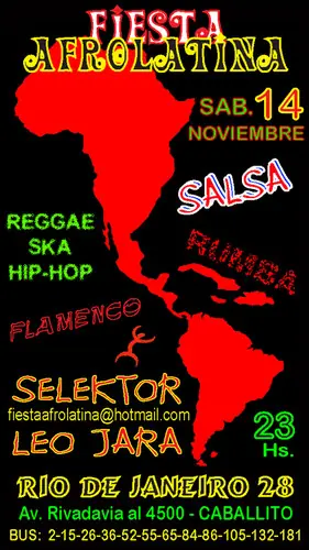 Fiesta Afrolatina En Bs.As. Sábado 14 De Noviembre