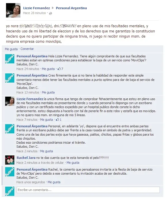 Trolleando a Personal