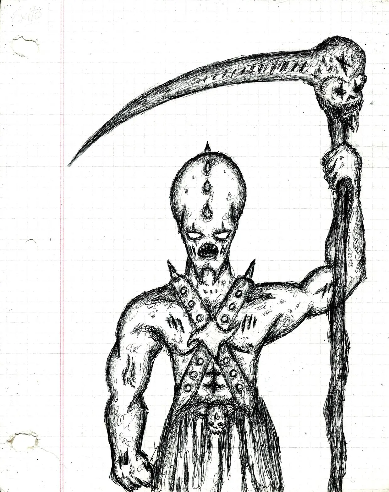 Dibujos propios hechos con lapicera (una onda Death Metal)