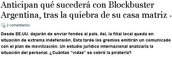 Blockbuster cierra, culpa del capitalismo no de la pirateria