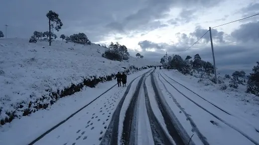 nieve, granizo y neblina (frio) donde menos te imaginas