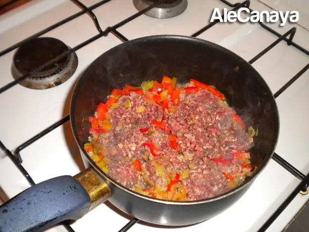 [Cocina] Torre de berenjena con arroz boloñés