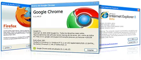 Comparacion entre Chrome,Firefox,IE 8beta2