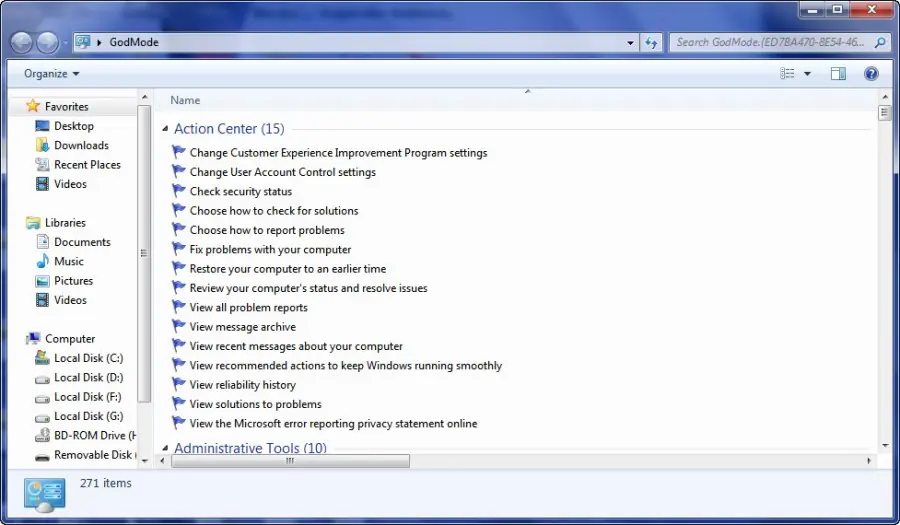 God Mode (Modo Dios en windows 7)