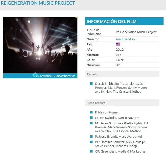 Re : Generation music project (BAFICI)