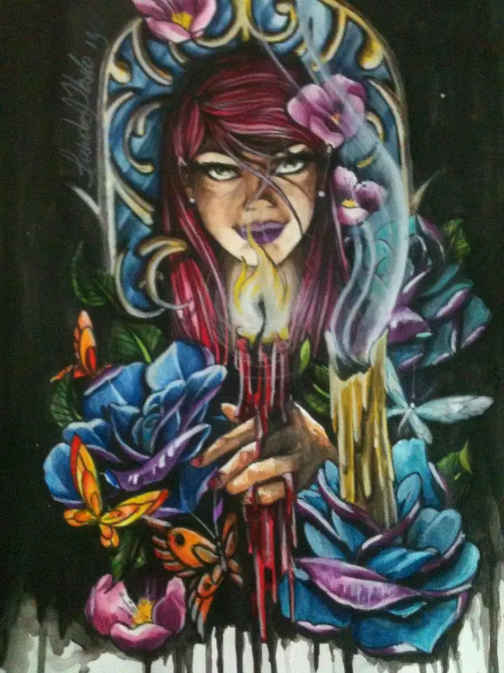 DIbujo sobre papel y piel (LEANDrock)