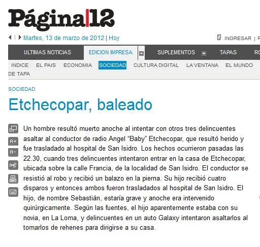 ¿Qué piensa Página 12 de Etchecopar?