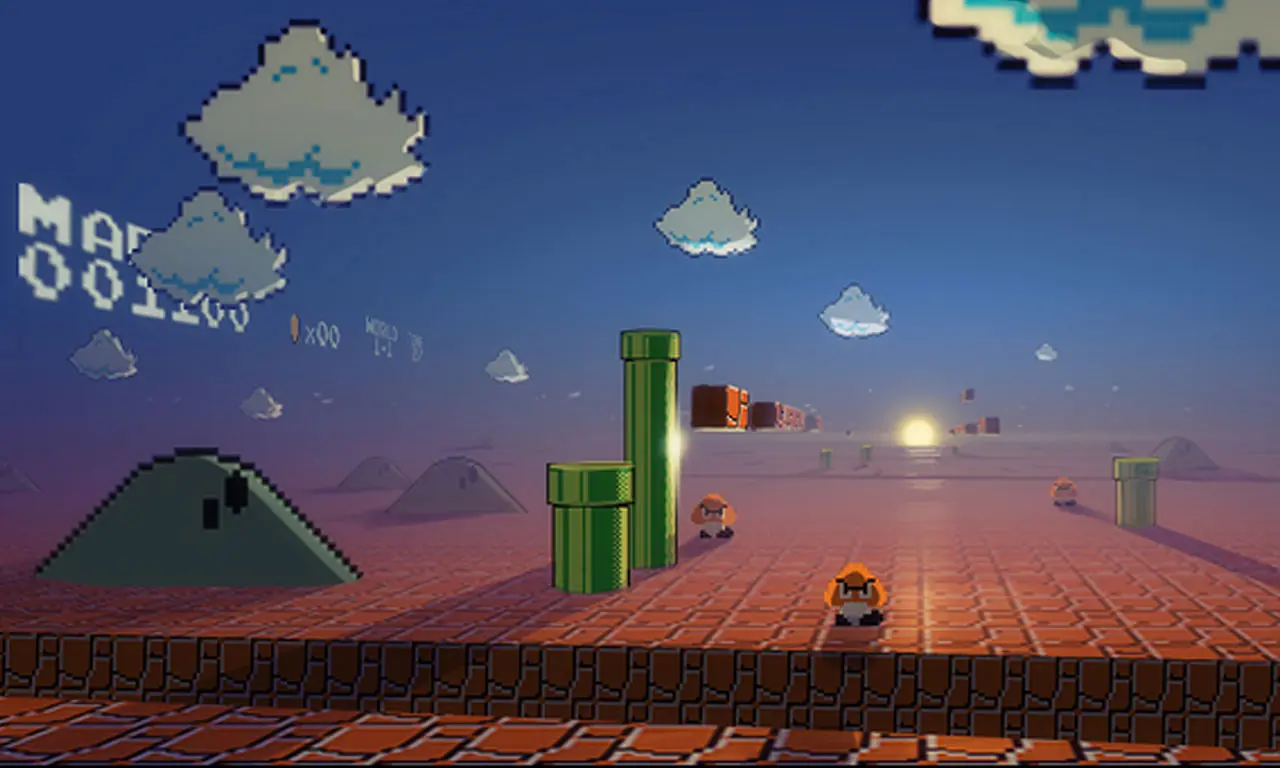 mario bros en 4d INCREIBLE