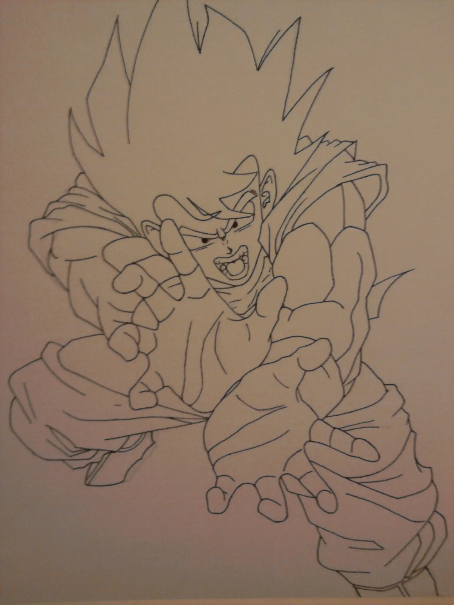 Dibujo de goku - kame hame ha