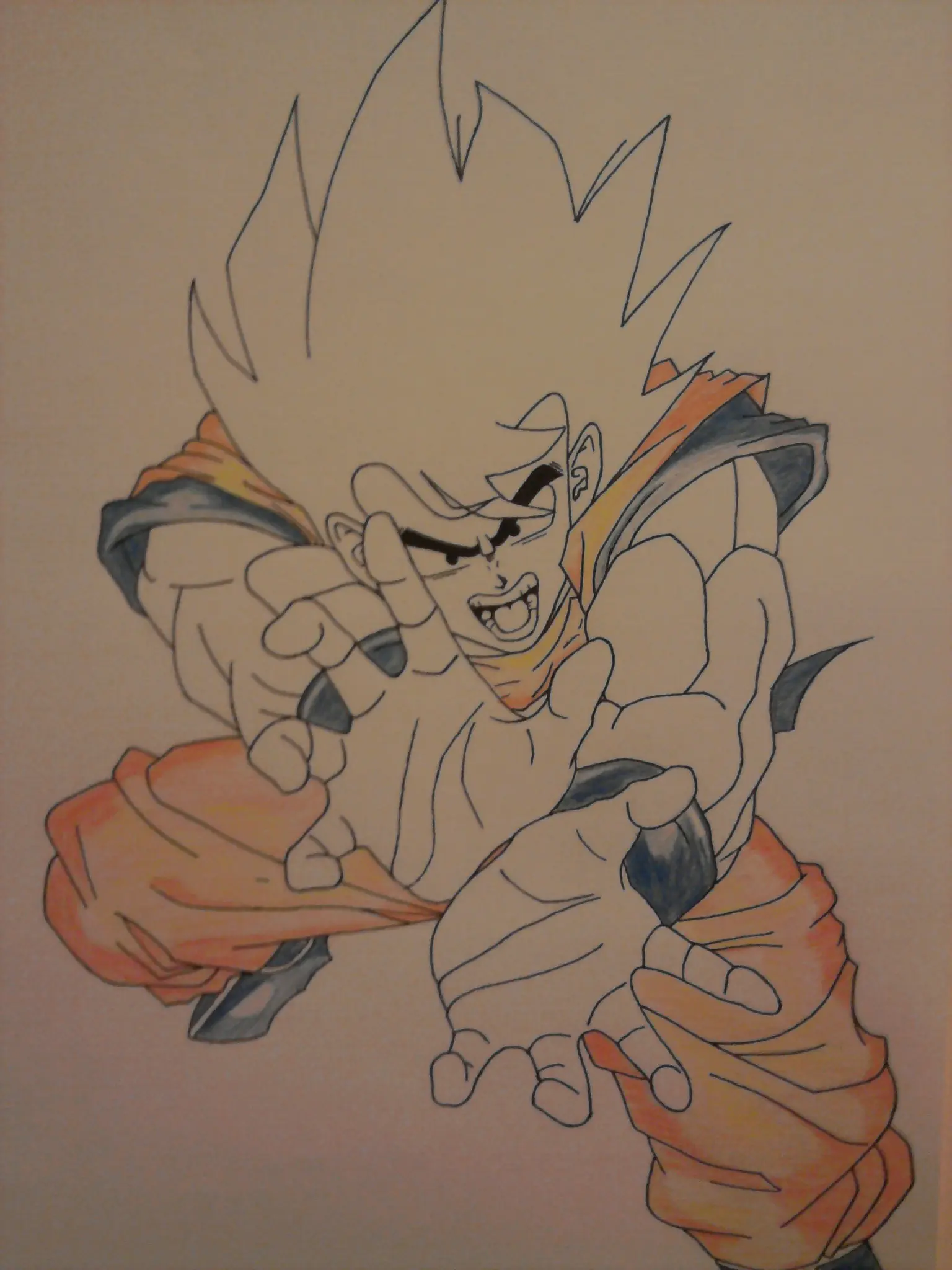 Dibujo de goku - kame hame ha