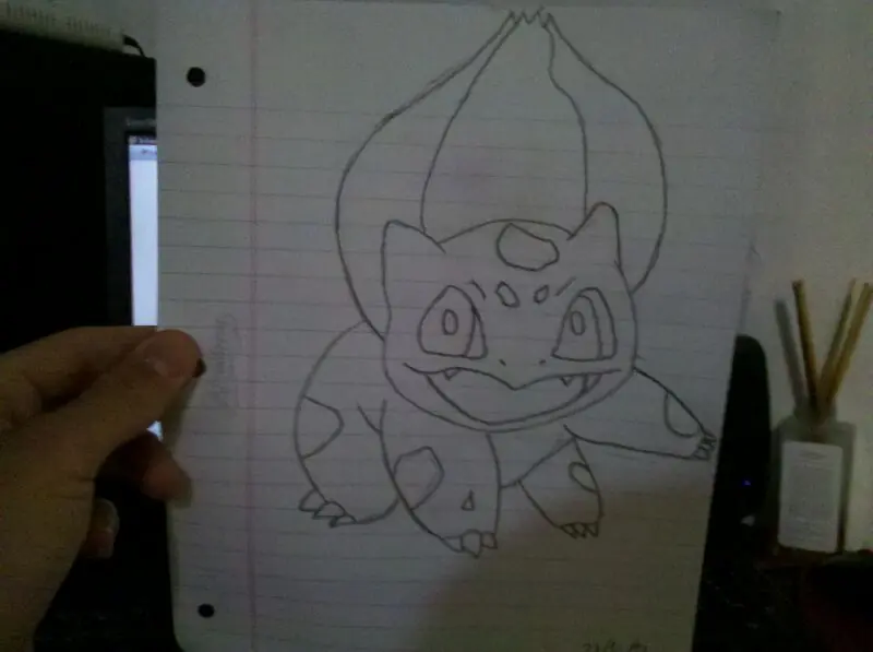 Dibujando a Bulbasor y a Chikorita