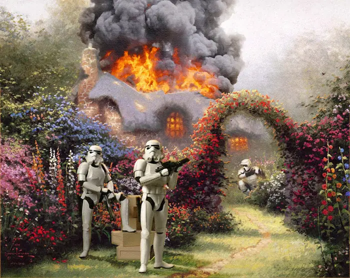 stars wars colandose en los paisajes