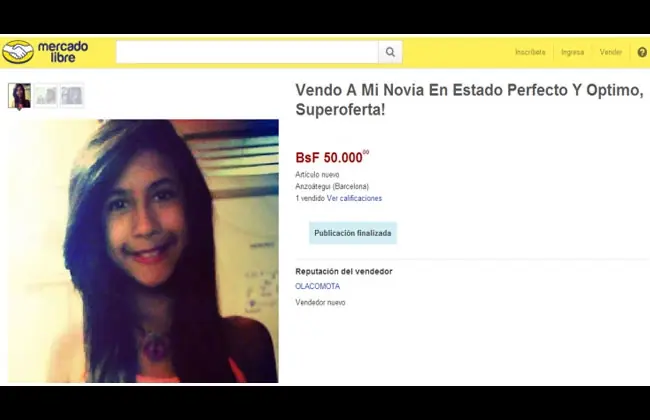 Excéntrico: Vende a su novia por internet