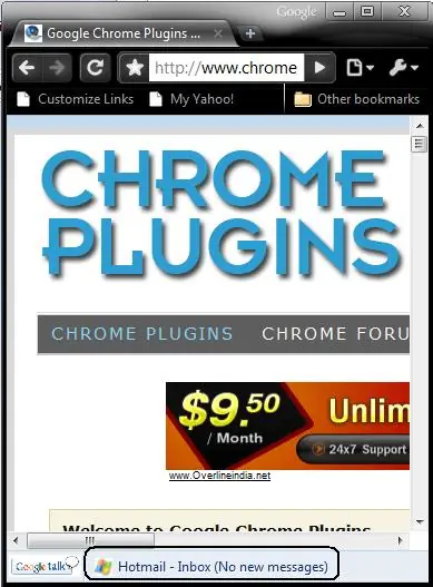Google Chrome - Hotmail Notifier Extension