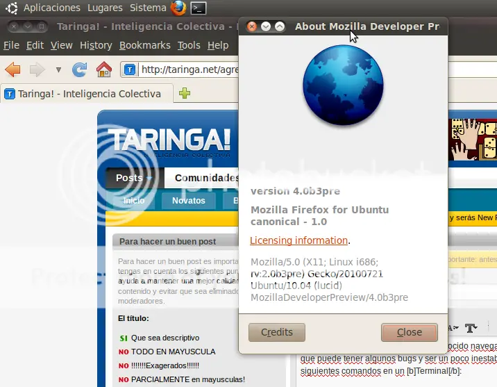 Instalar firefox 4.0 BETA en Ubuntu