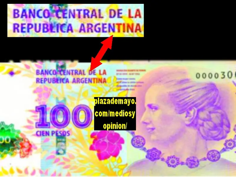 Los billetes de 100 pesos con la imagen de Evita tiene impre