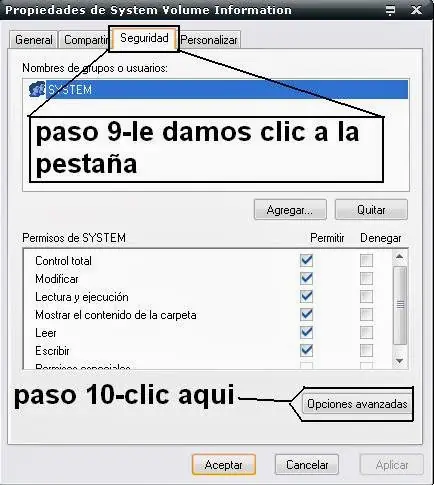Acceder a una carpeta que diga acceso denegado