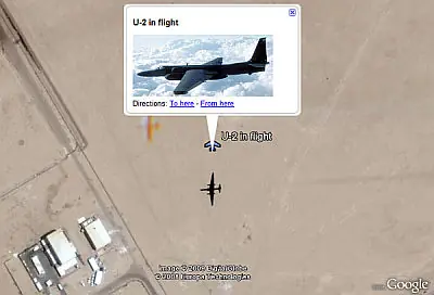 Avión Espía U-2 Sorprendido en Vuelo en Google Earth
