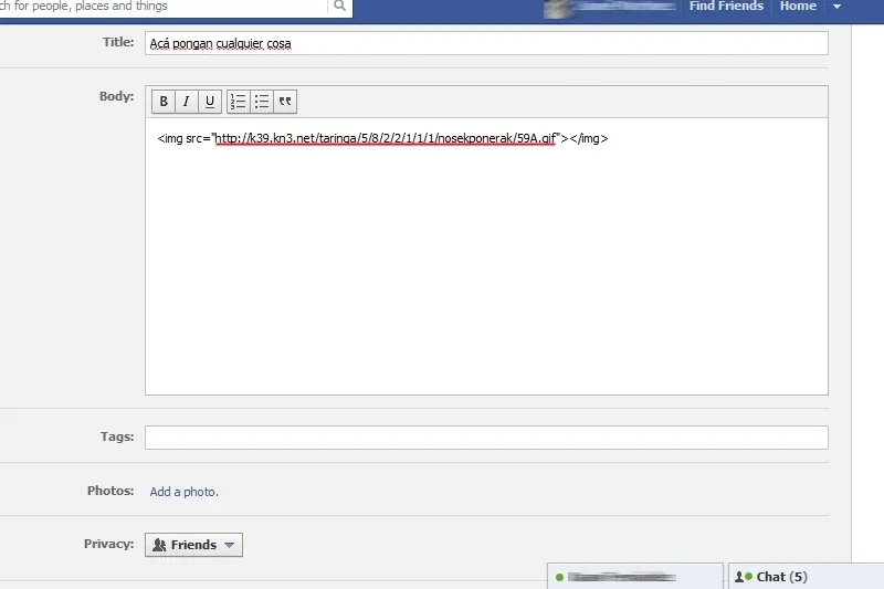 Gifs en el chat de Facebook