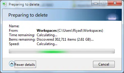 'Index' Deshabilitar en Windows 7 para acelerar el borrado