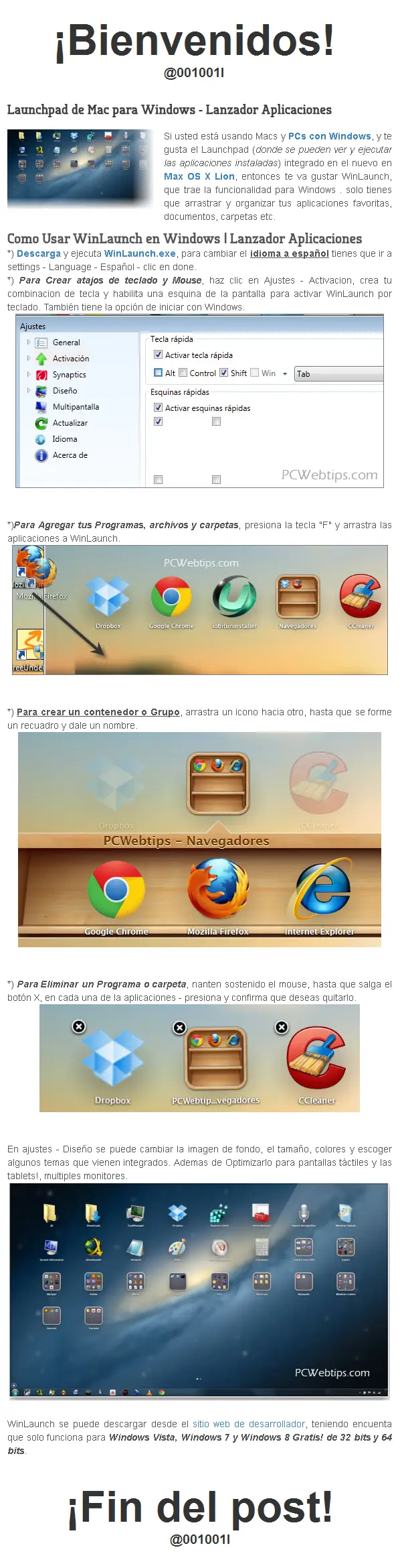 Como usar WinLauchpad de Mac en Windows