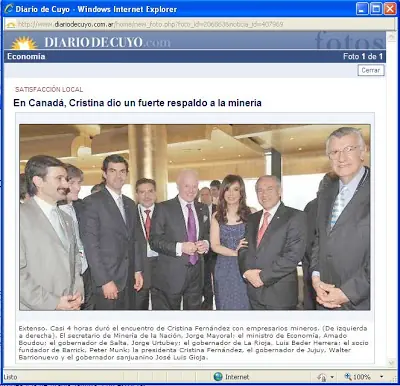Barrick Gold y CFK-Gioja